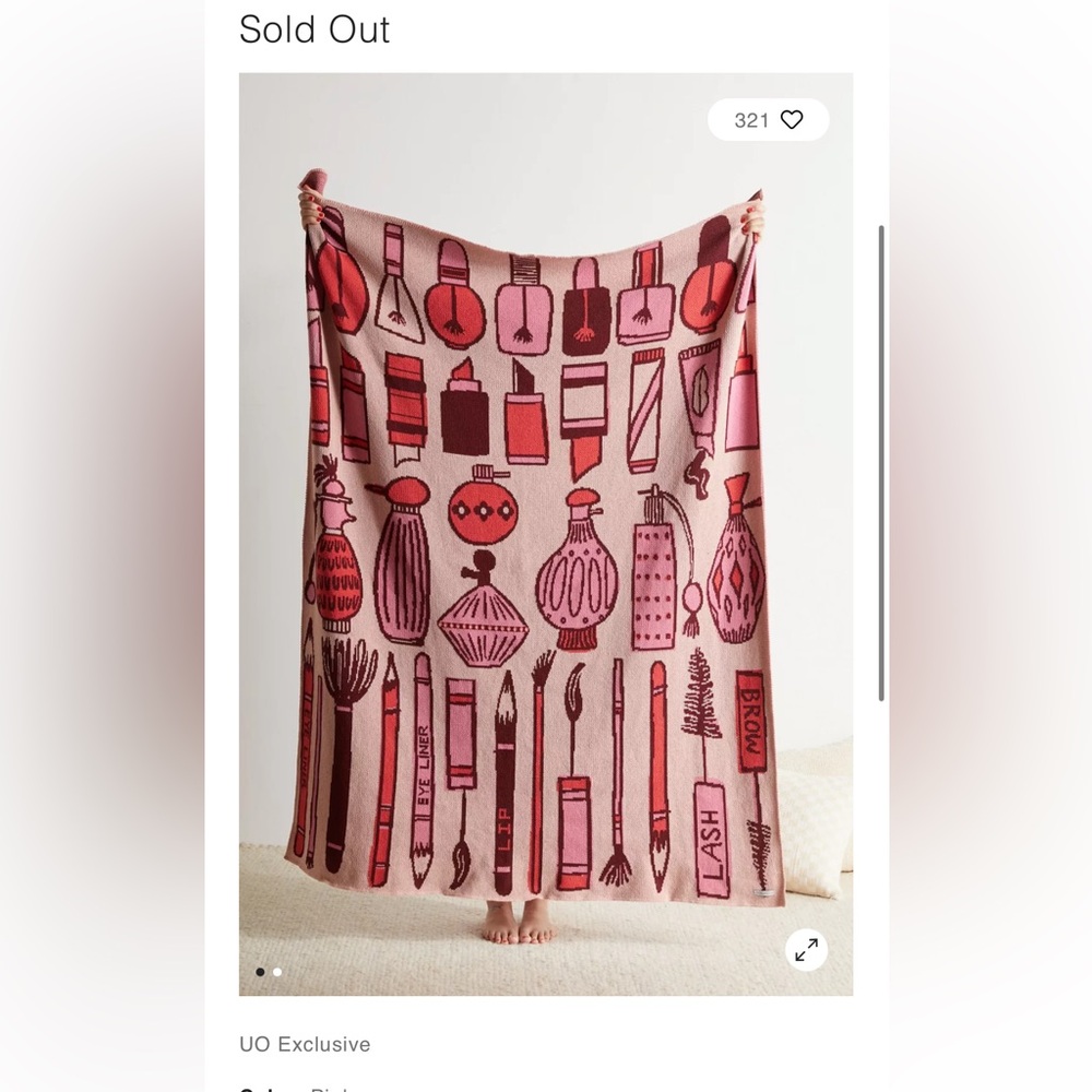 Urban Outfitters Makeup Icon Woven Throw Blanket